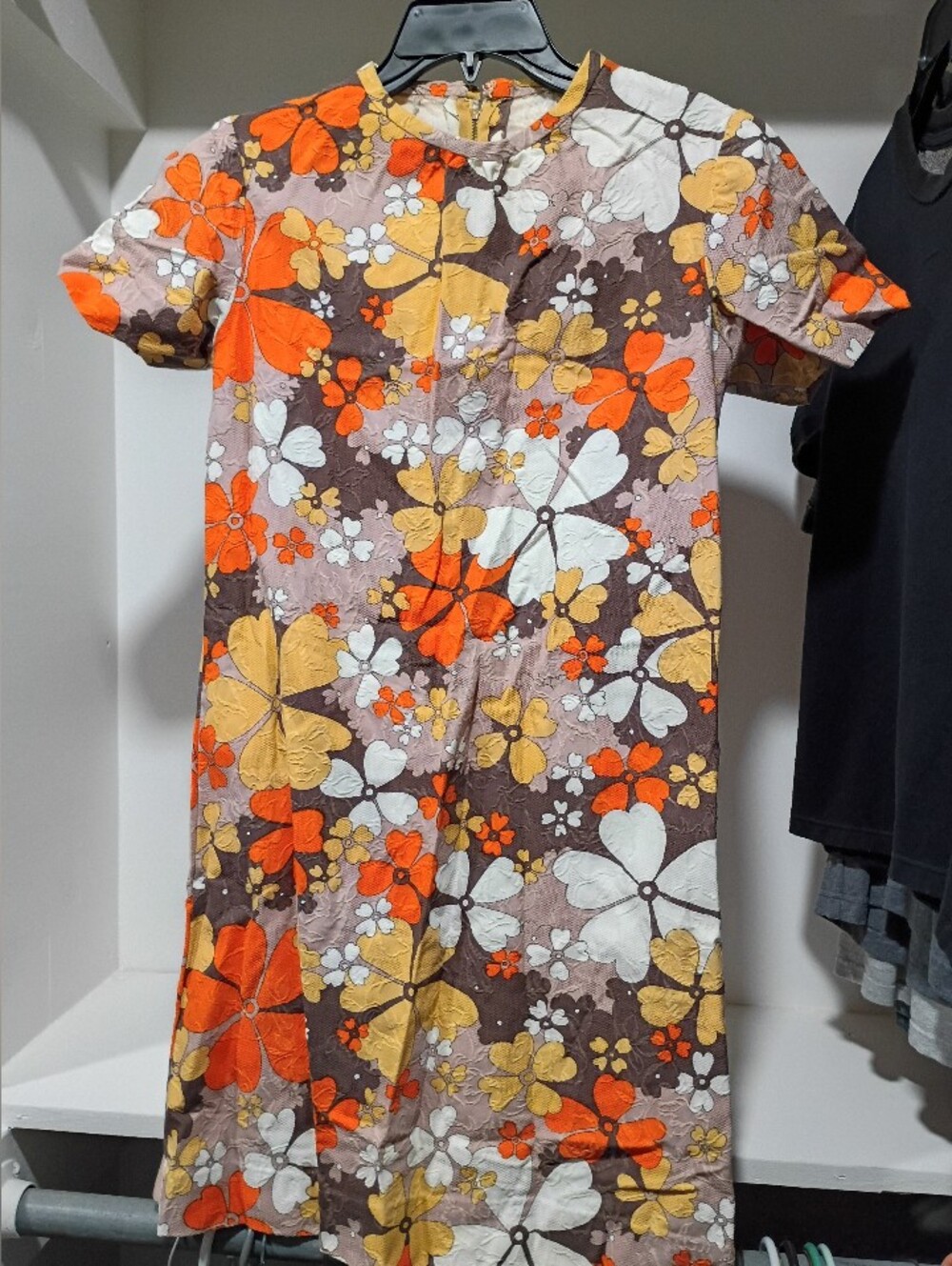Vintage True 70s Handmade Floral Mini Shift Dress